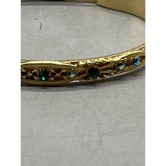 Mariana bracelet 4096/2 205 handmade blue crystals gold toned 2.5" READ NEW - Picture 3 of 10